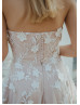 Strapless Sweetheart Neck Ivory Lace Tulle Gorgeous Wedding Dress